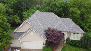 Asphalt shingles installed on a home in the Kansas City area by Christian Brothers Roofing