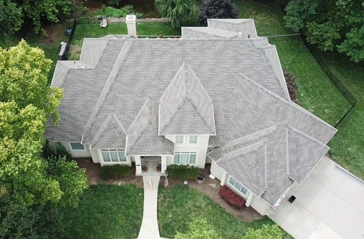 Modern roof installed on a Kansas City home by Christian Brothers Roofing